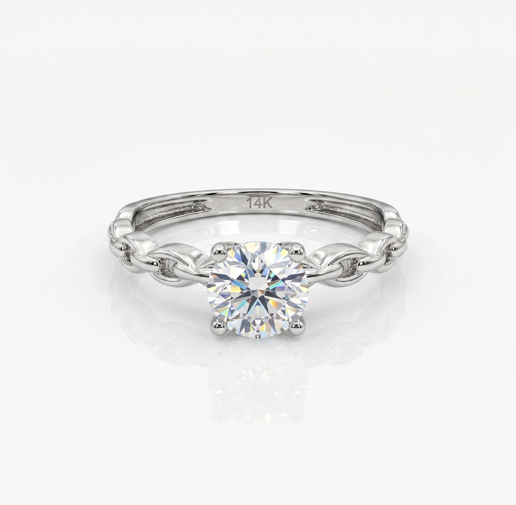 14k White Gold Engagement Ring