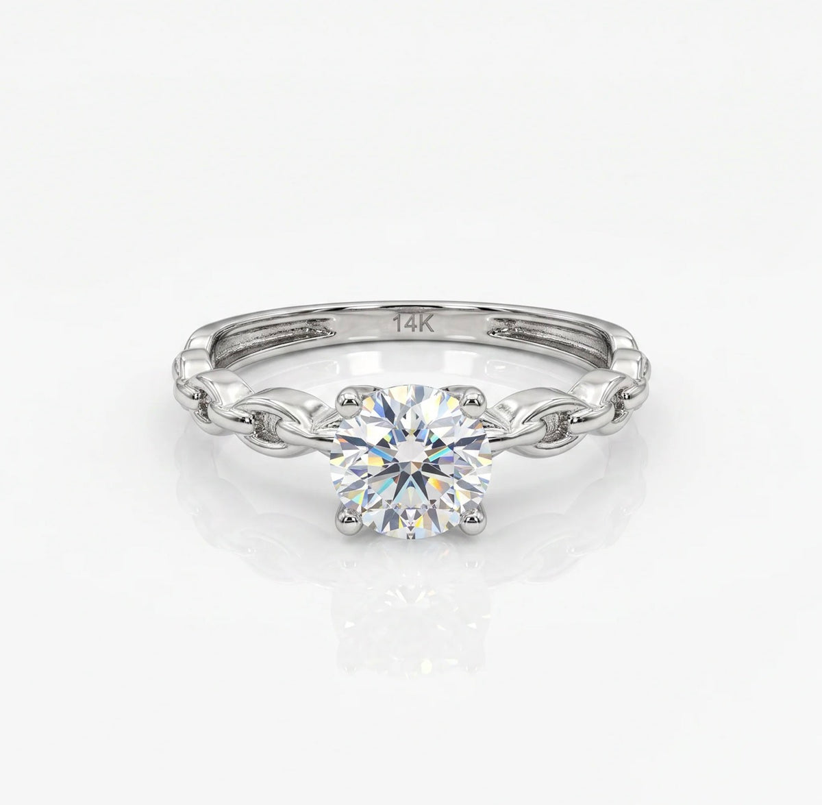 14k White Gold Engagement Ring
