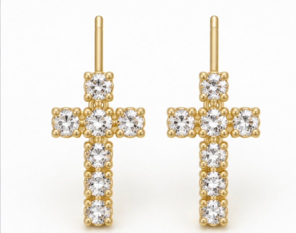 Celina Radiant Cross Earrings