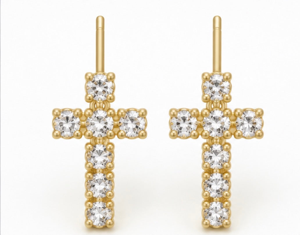 Celina Radiant Cross Earrings