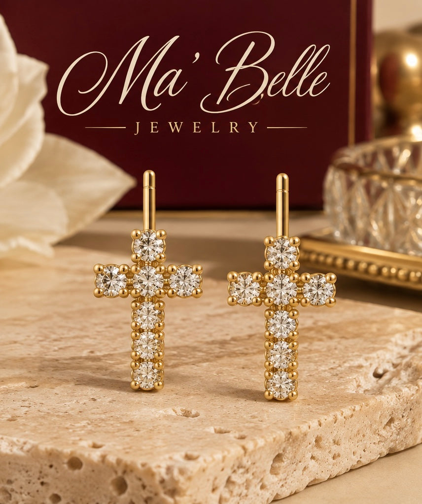 Celina Radiant Cross Earrings