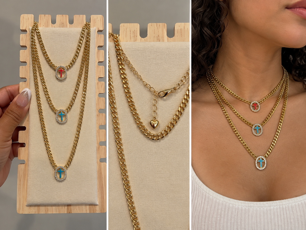 Faith Cross Halo Necklace