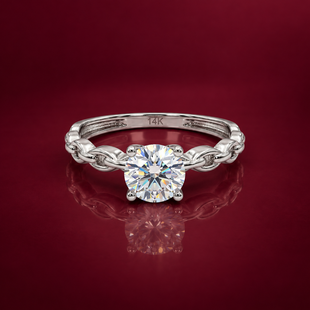 14k White Gold Engagement Ring