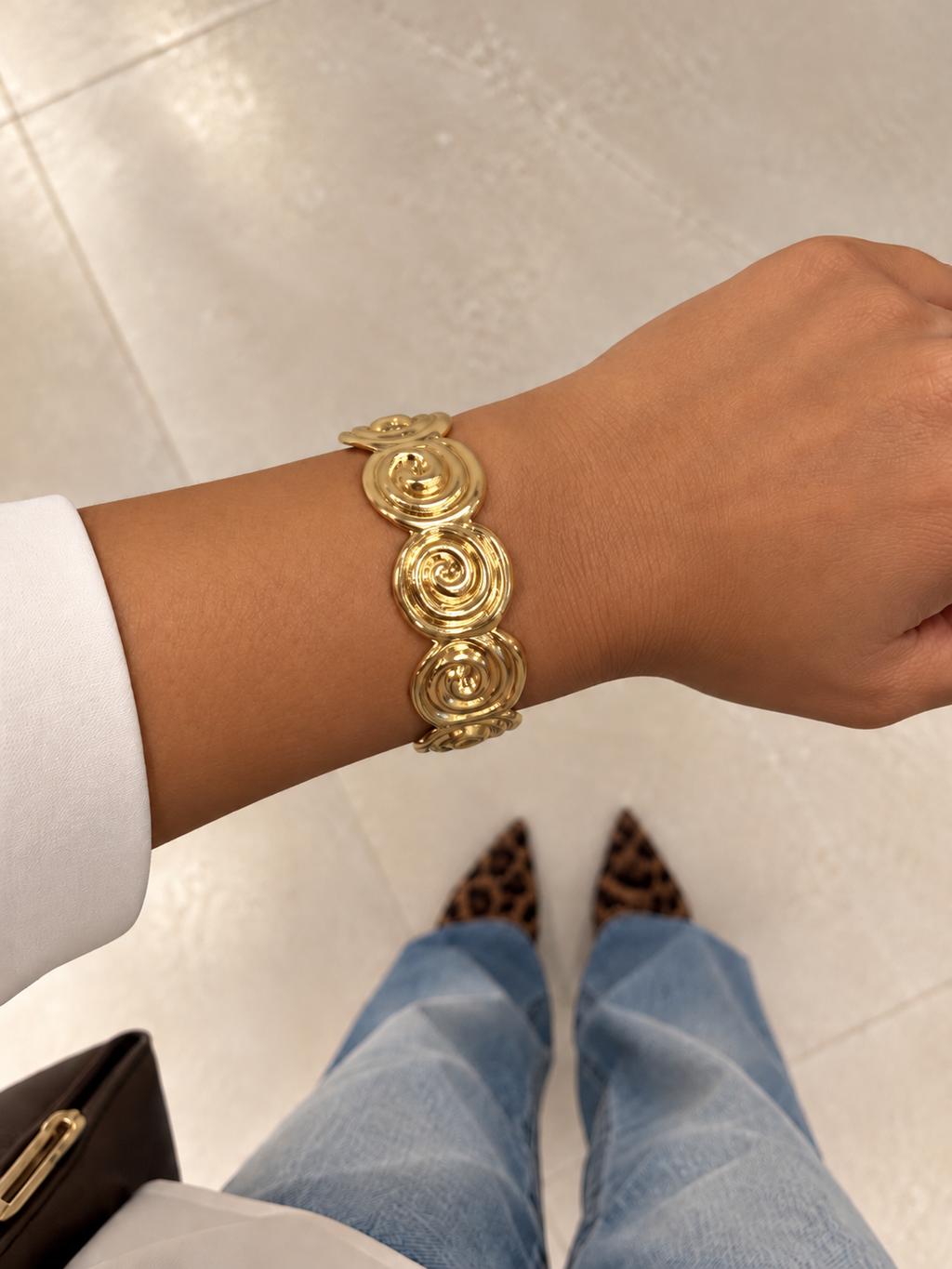 Soleil Spiral Cuff Bangle