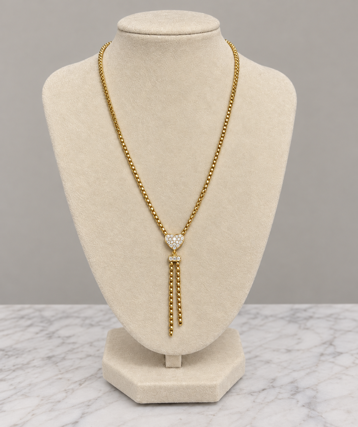 Amour Heart Lariat Necklace