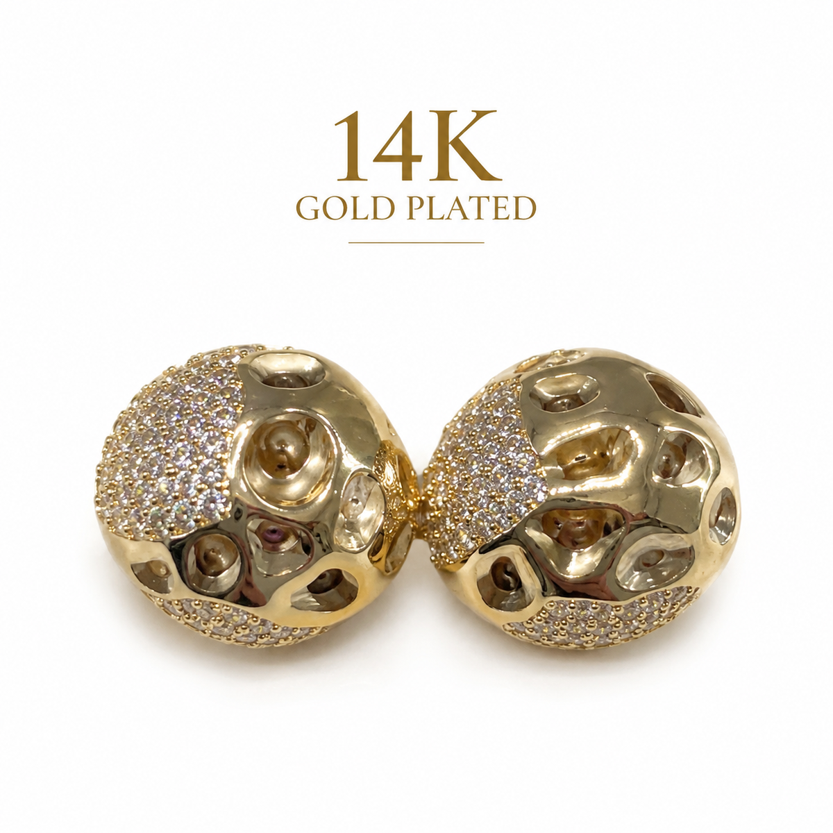 Aveline Filigree Dome Stud Earrings
