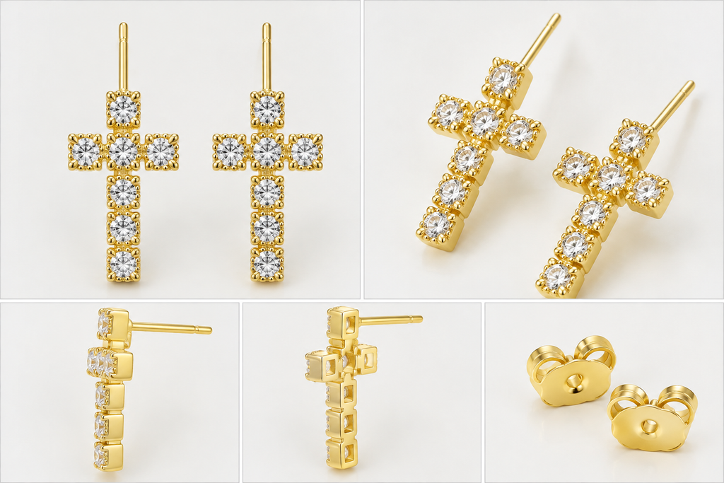 Celina Radiant Cross Earrings