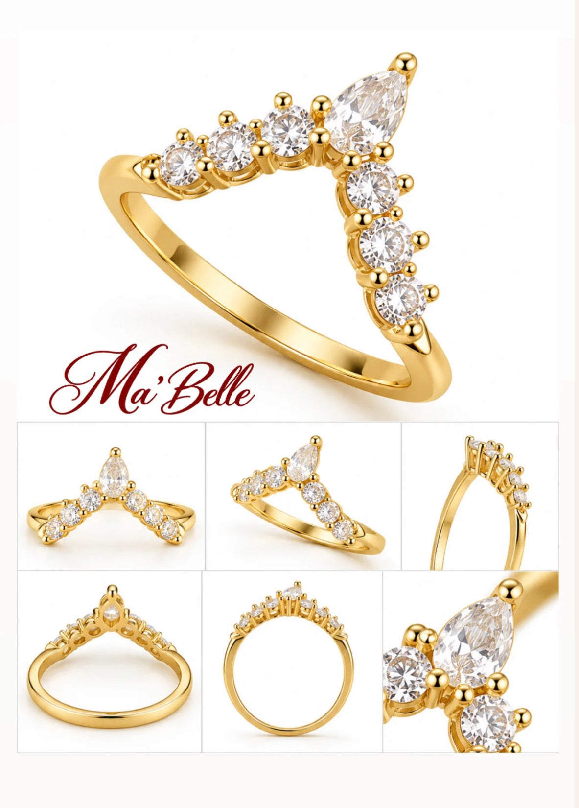 Elara Pear Pavé Ring