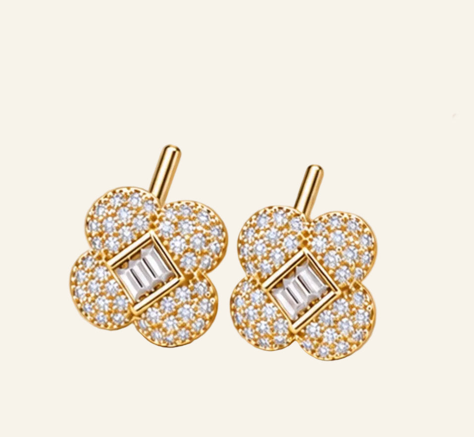 Estella Clover Baguette Stud Earrings