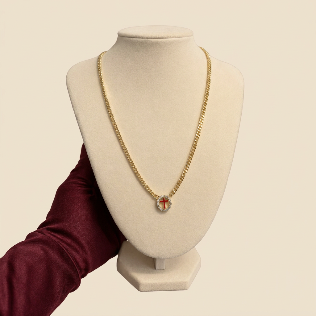 Faith Cross Halo Necklace