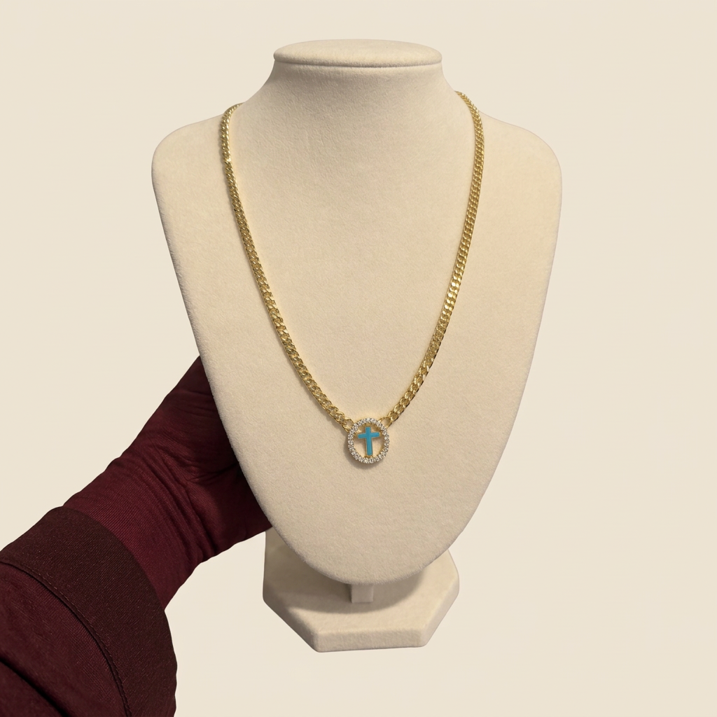 Faith Cross Halo Necklace