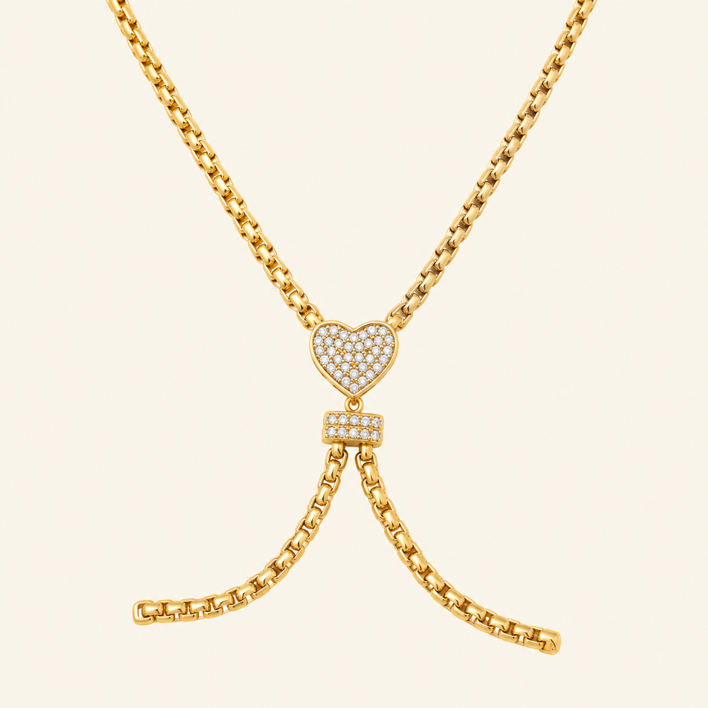 Amour Heart Lariat Necklace