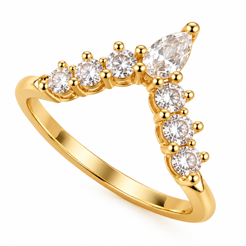 Elara Pear Pavé Ring