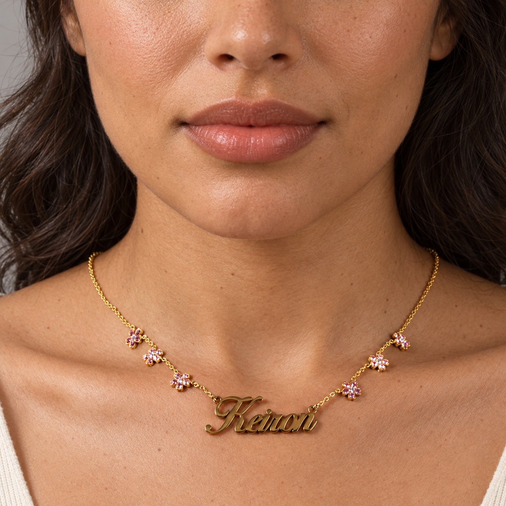 Rosalie Bloom Personalized Name Necklace