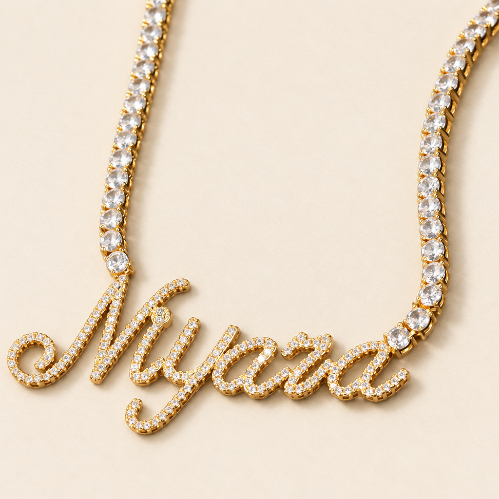 Aria Sparkle Personalized Tennis Necklace