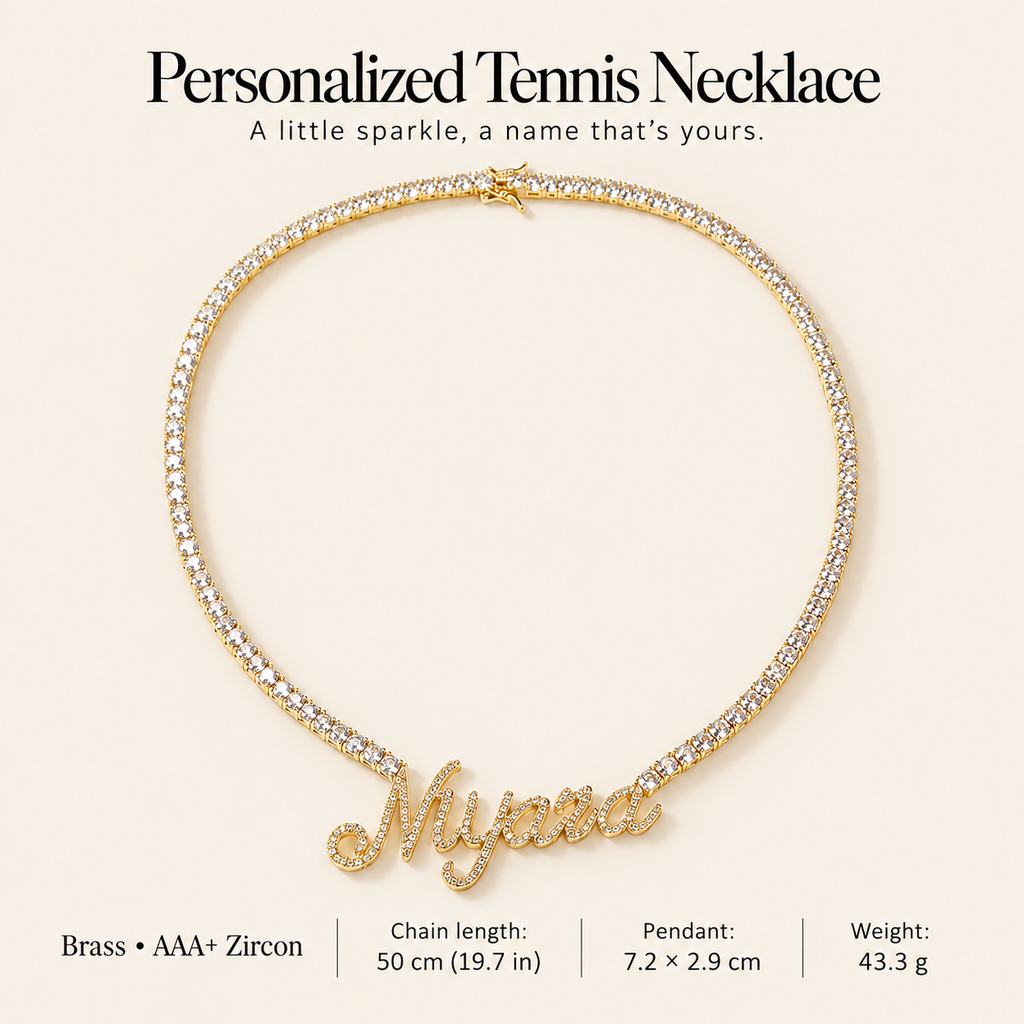 Aria Sparkle Personalized Tennis Necklace