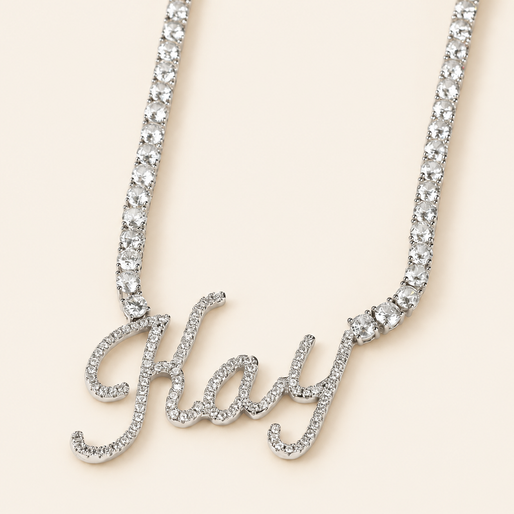 Aria Sparkle Personalized Tennis Necklace