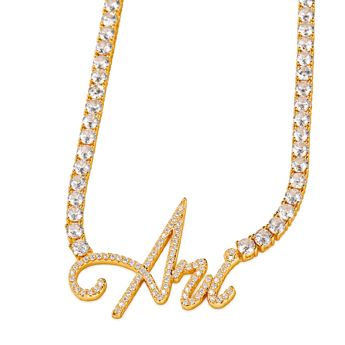 Aria Sparkle Personalized Tennis Necklace