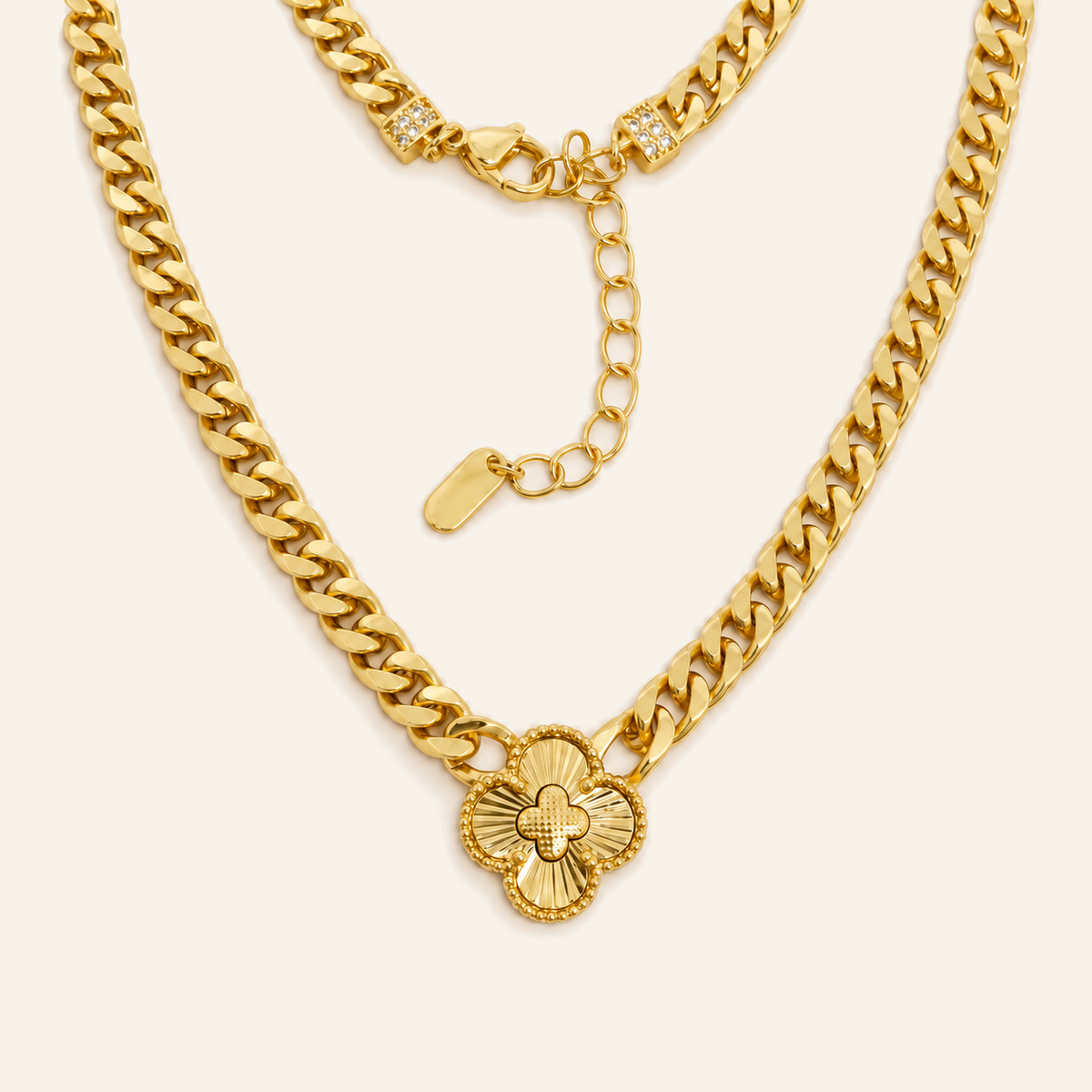 Aurelia Clover Curb Necklace