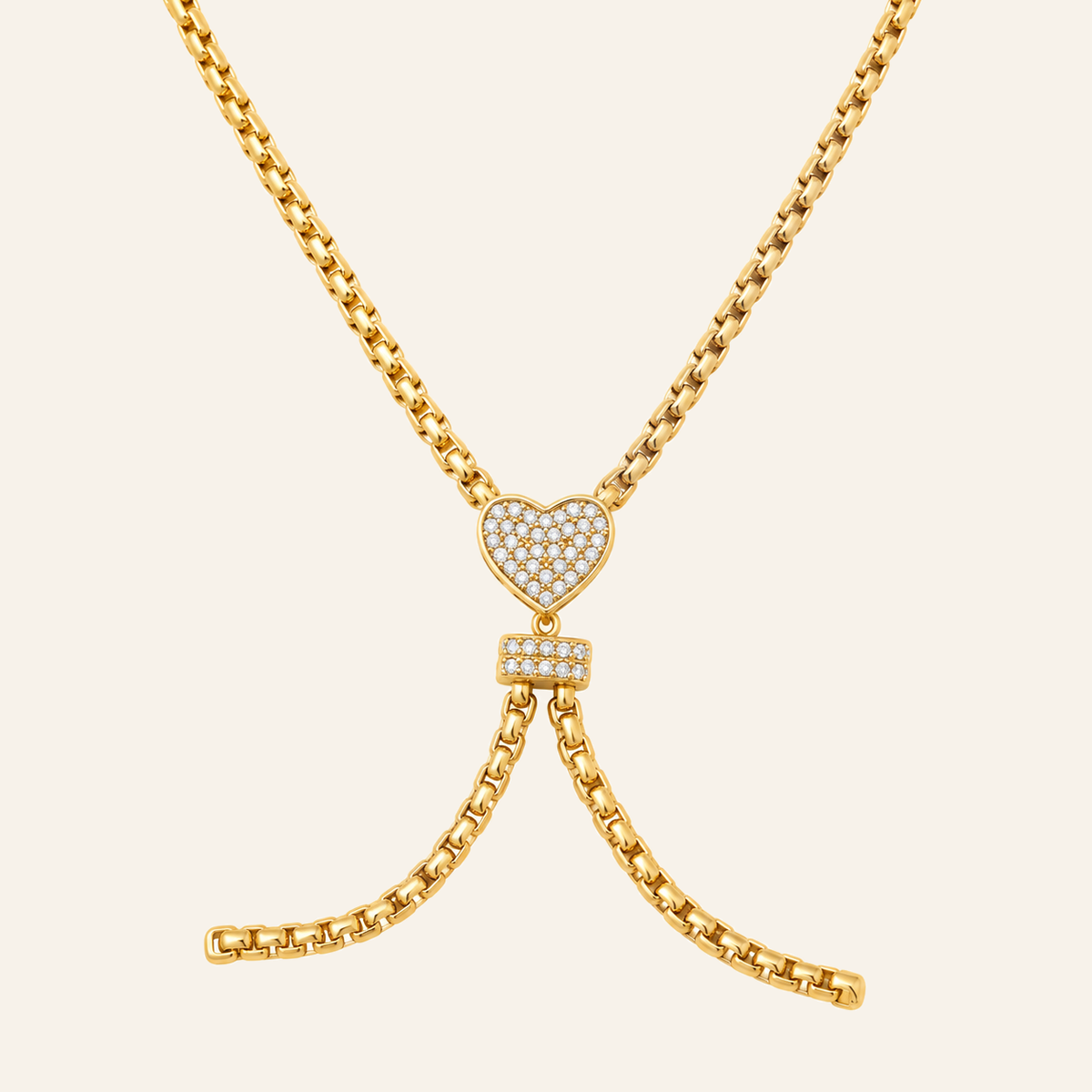 Amour Heart Lariat Necklace