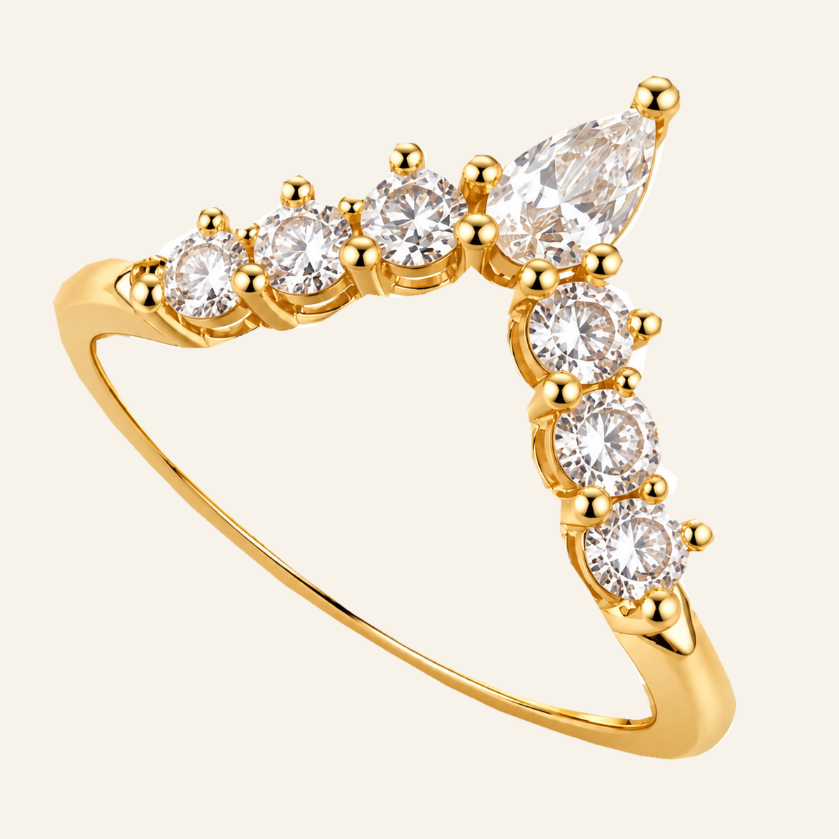 Elara Pear Pavé Ring
