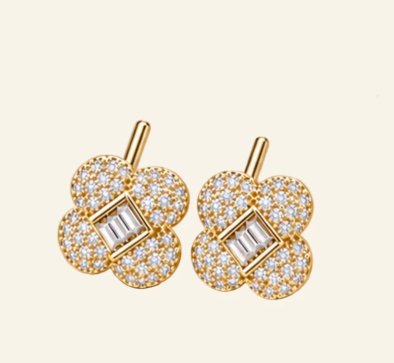 Estella Clover Baguette Stud Earrings
