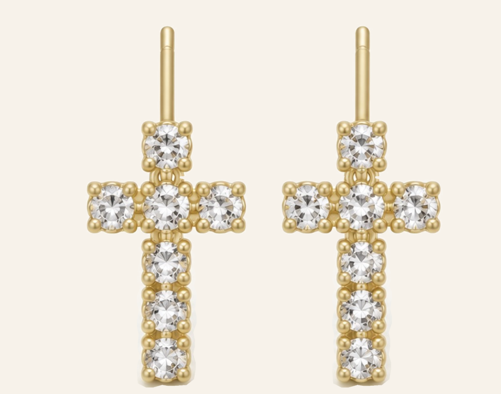 Celina Radiant Cross Earrings