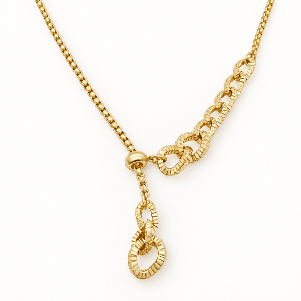 Mira Asymmetric Heart Link Necklace